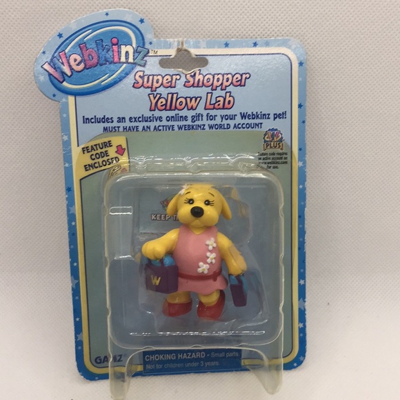 Webkinz Super Shopper Yellow Lab Figurine Ganz Toy - Picture 1 of 8
